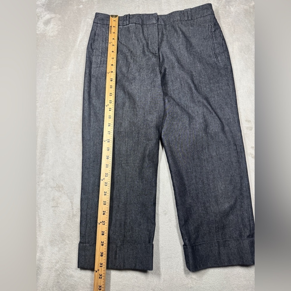 Sandro Sportswear Black Denim Rolled Cuffs Cropped Length Casual Pants Size 10 - Picture 9 of 15